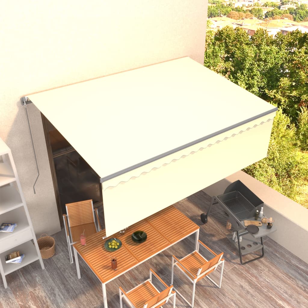 Berkfield Manual Retractable Awning with Blind 4x3m Cream