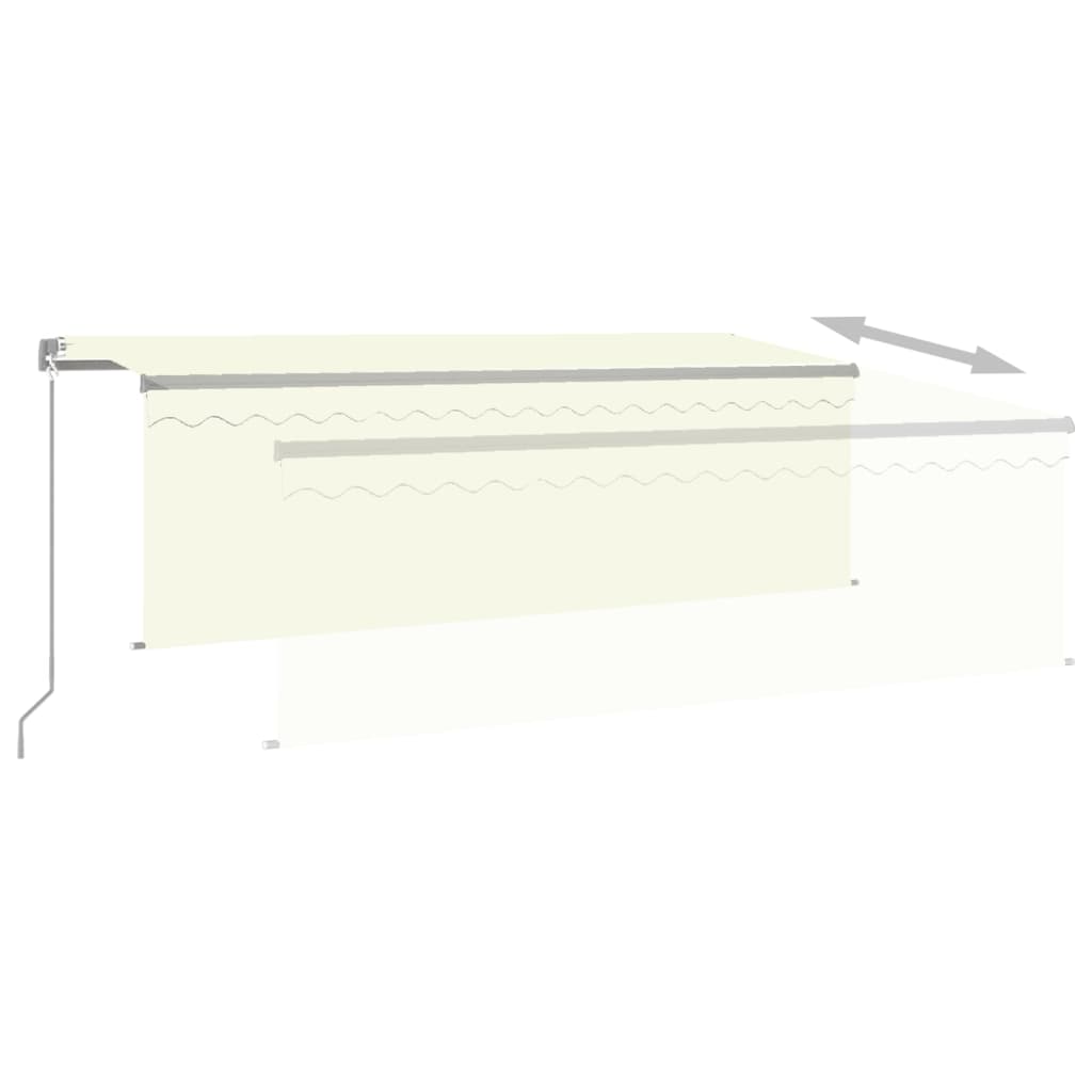 Berkfield Manual Retractable Awning with Blind&LED 4x3m Cream