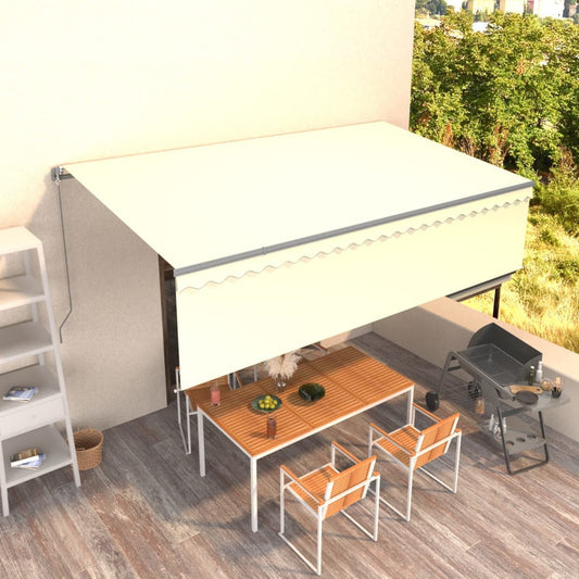Berkfield Manual Retractable Awning with Blind 5x3m Cream