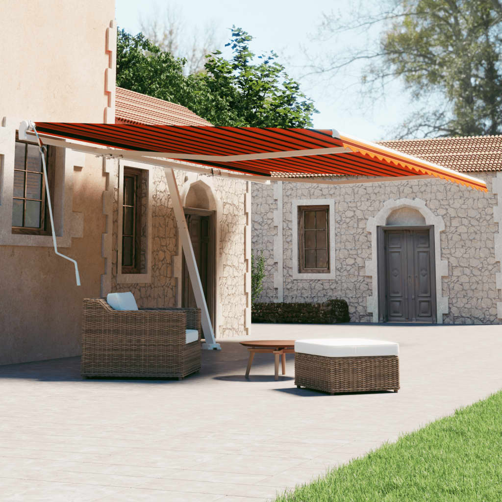Berkfield Freestanding Manual Retractable Awning 600x300 cm Orange/Brown