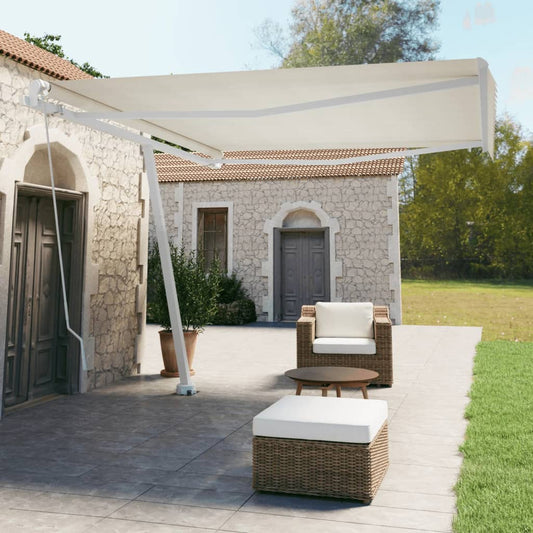 Berkfield Freestanding Manual Retractable Awning 400x350 cm Cream