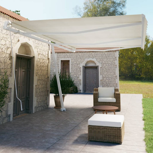 Berkfield Freestanding Manual Retractable Awning 600x350 cm Cream