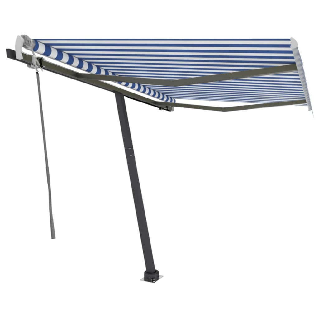 Berkfield Freestanding Manual Retractable Awning 300x250 cm Blue/White