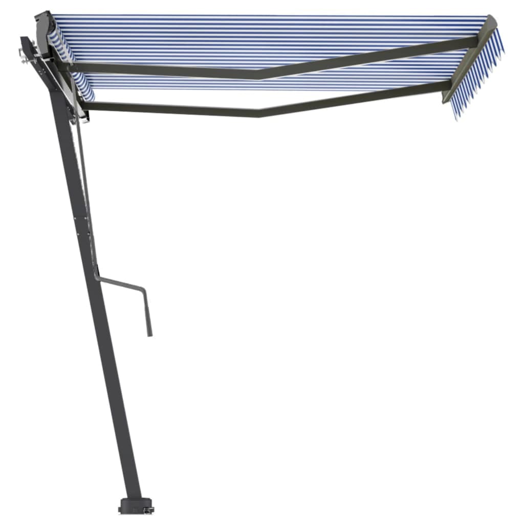 Berkfield Freestanding Manual Retractable Awning 300x250 cm Blue/White