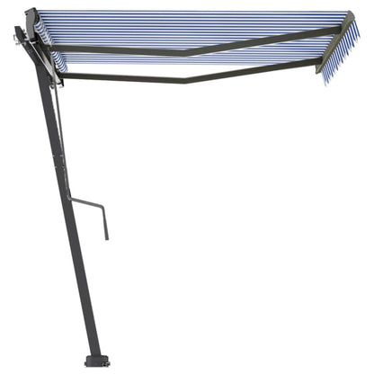 Berkfield Freestanding Manual Retractable Awning 300x250 cm Blue/White