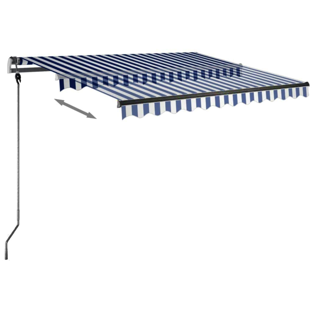 Berkfield Freestanding Manual Retractable Awning 300x250 cm Blue/White