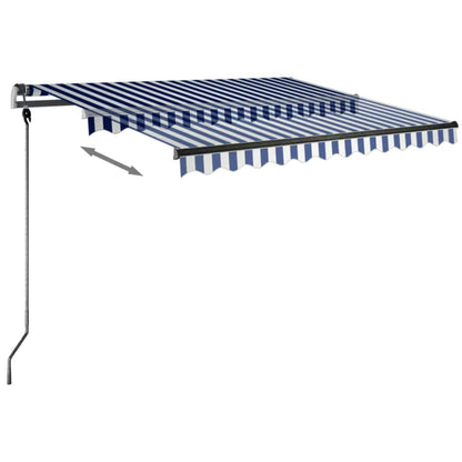 Berkfield Freestanding Manual Retractable Awning 300x250 cm Blue/White