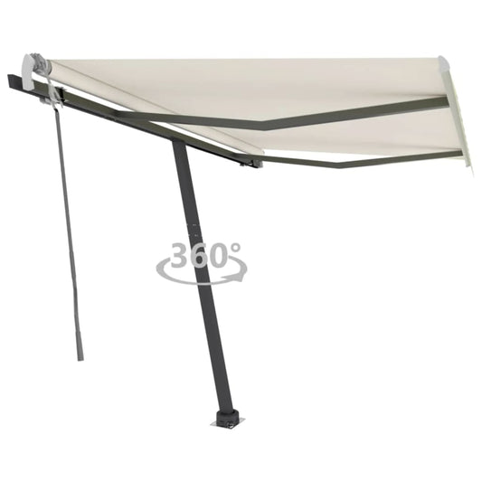 Berkfield Freestanding Manual Retractable Awning 300x250 cm Cream