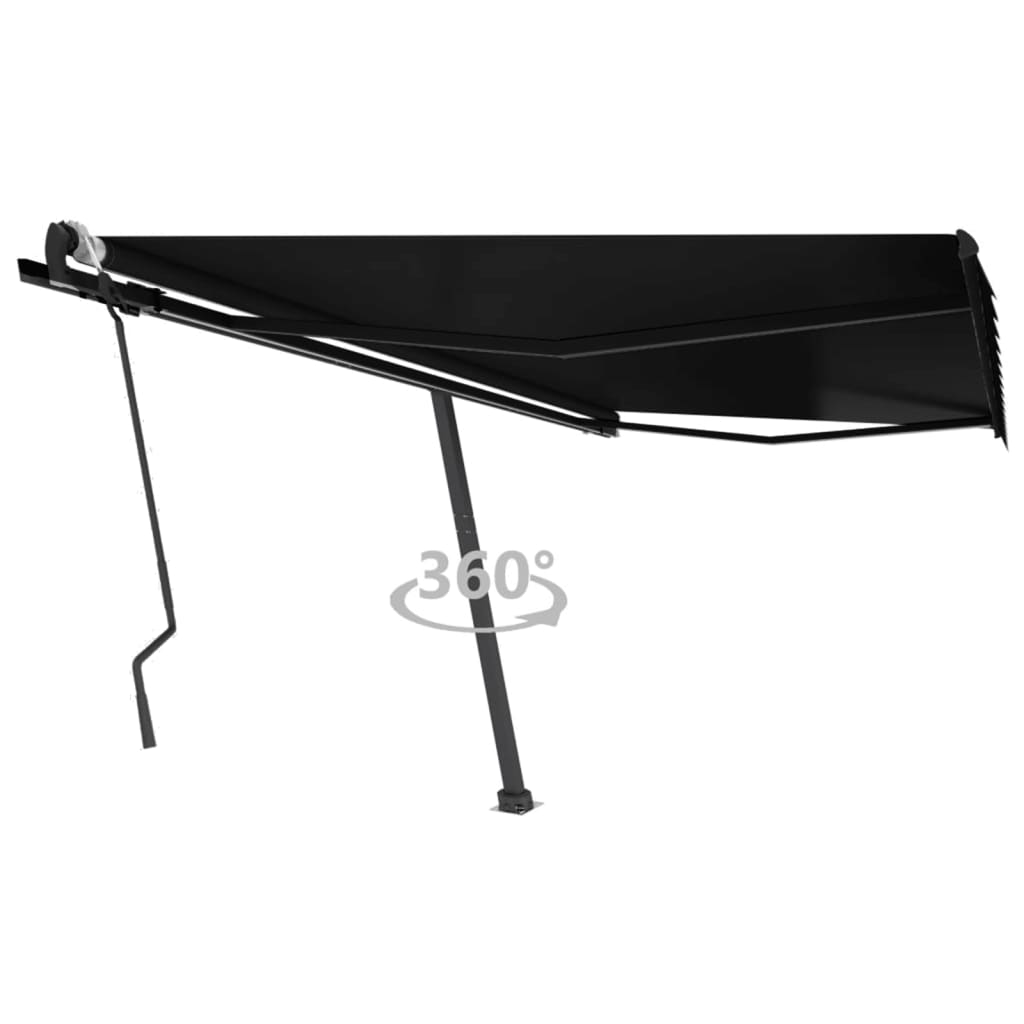 Berkfield Freestanding Manual Retractable Awning 400x300 cm Anthracite