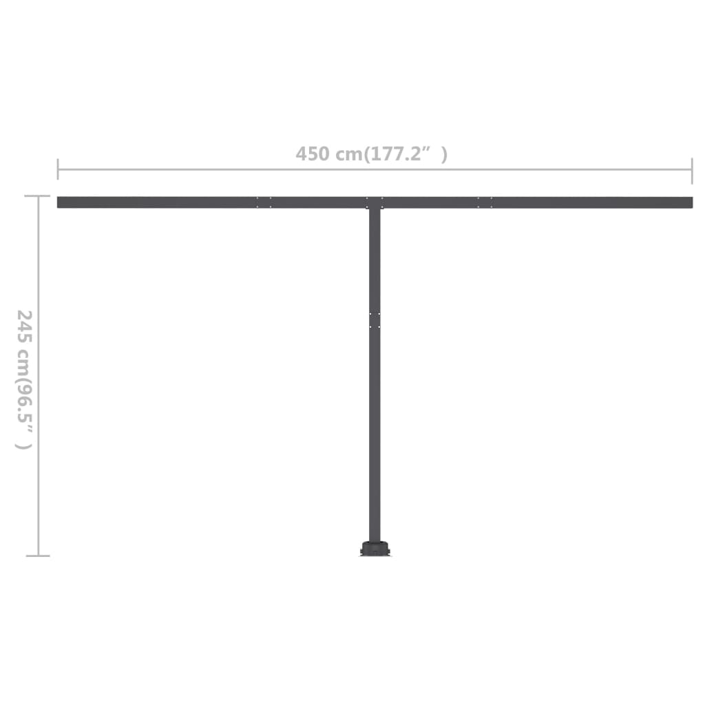 Berkfield Freestanding Manual Retractable Awning 400x300 cm Anthracite