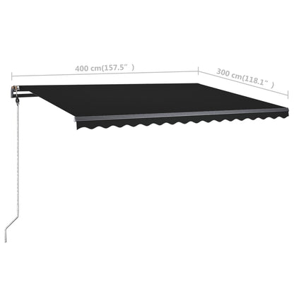 Berkfield Freestanding Manual Retractable Awning 400x300 cm Anthracite