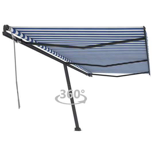 Berkfield Freestanding Manual Retractable Awning 600x300 cm Blue/White