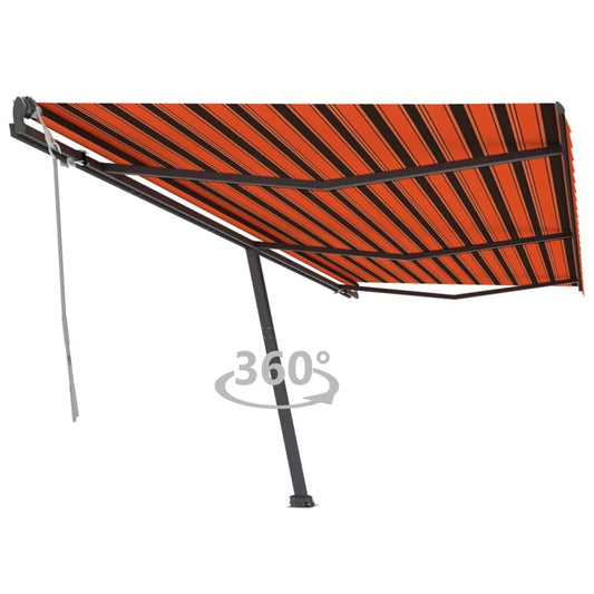 Berkfield Freestanding Manual Retractable Awning 600x300 cm Orange/Brown