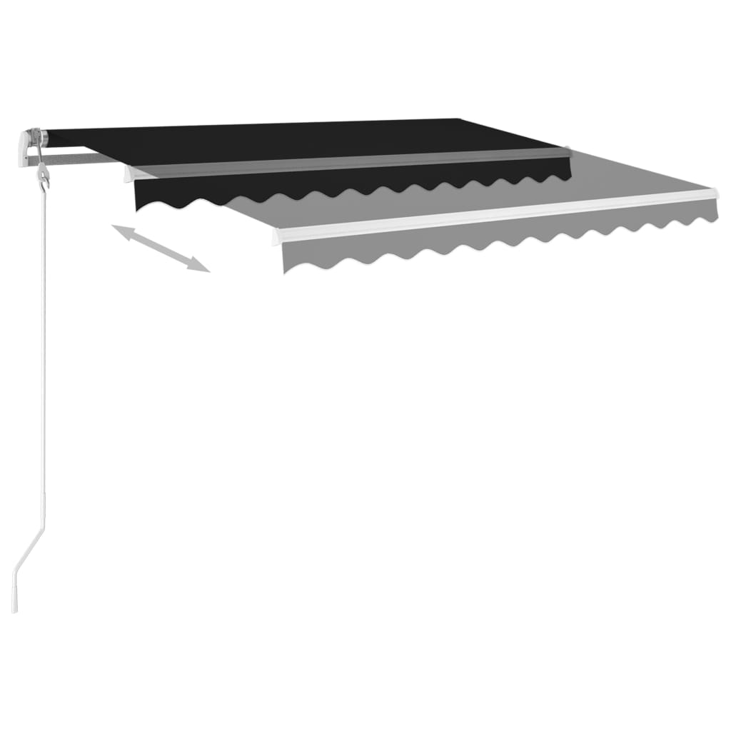 Berkfield Manual Retractable Awning with Posts 3.5x2.5 m Anthracite