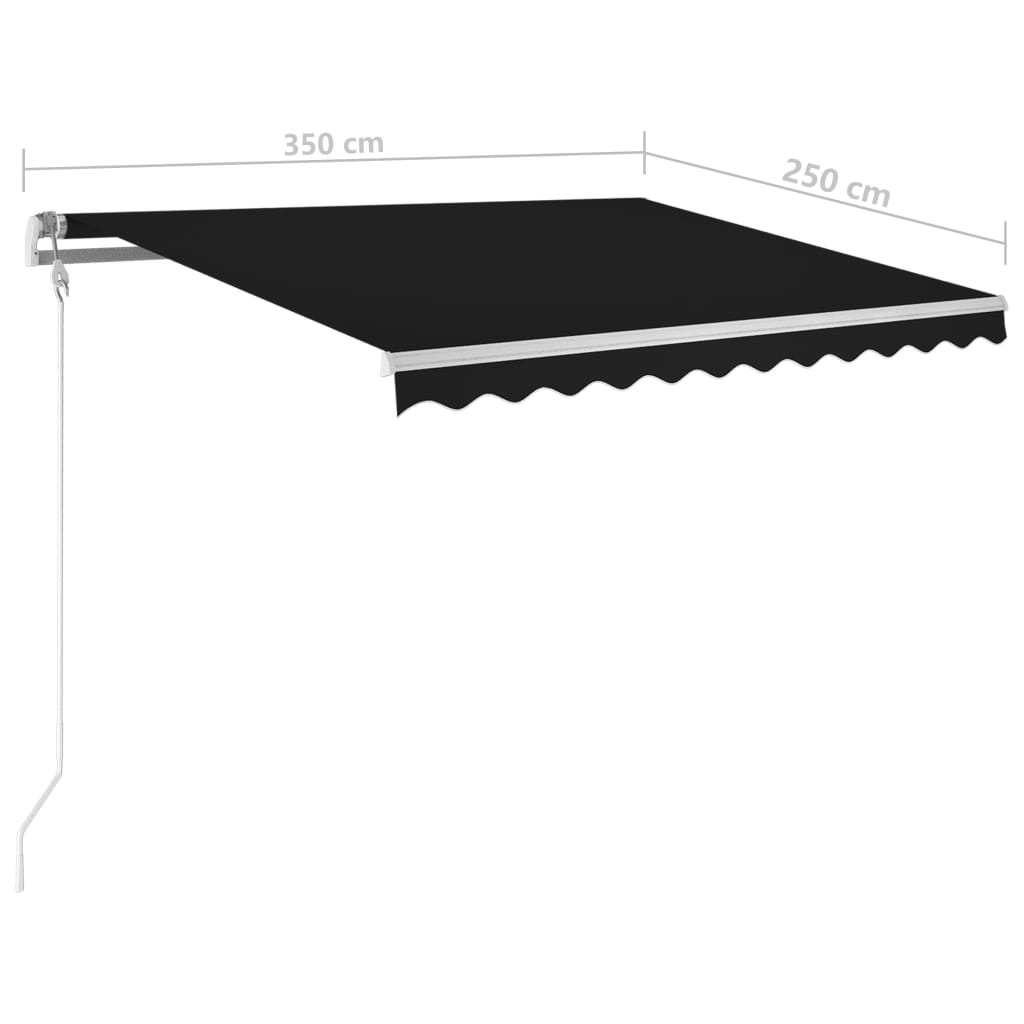 Berkfield Manual Retractable Awning with Posts 3.5x2.5 m Anthracite