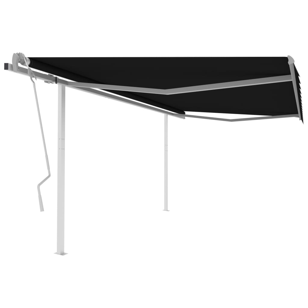 Berkfield Manual Retractable Awning with Posts 4.5x3 m Anthracite