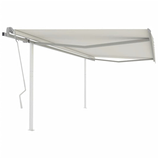 Berkfield Manual Retractable Awning with Posts 4x3.5 m Cream