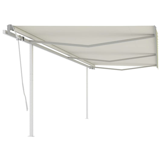 Berkfield Manual Retractable Awning with Posts 6x3.5 m Cream