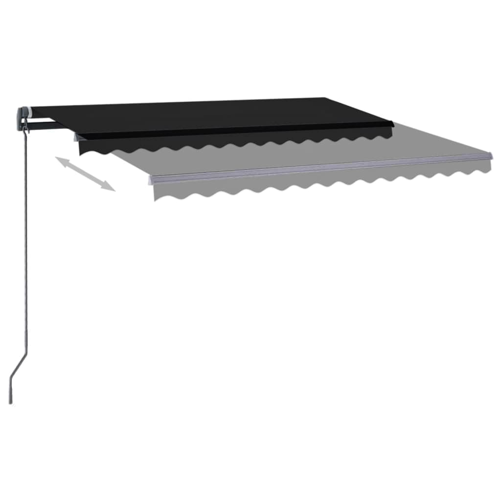 Berkfield Manual Retractable Awning with LED 3.5x2.5 m Anthracite