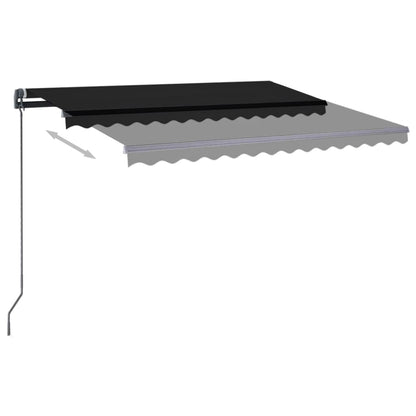 Berkfield Manual Retractable Awning with LED 3.5x2.5 m Anthracite
