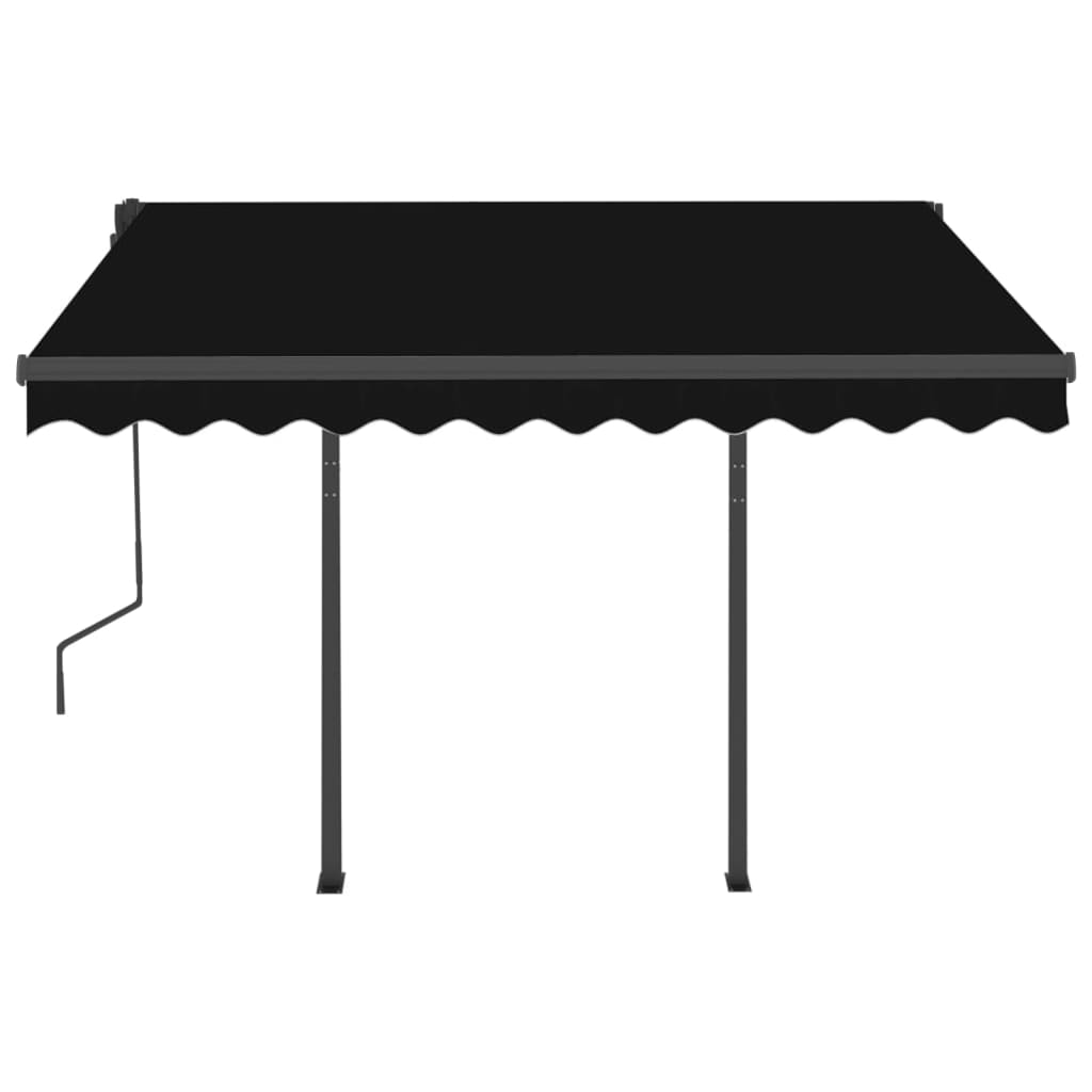 Berkfield Manual Retractable Awning with LED 3.5x2.5 m Anthracite