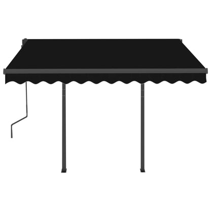 Berkfield Manual Retractable Awning with LED 3.5x2.5 m Anthracite