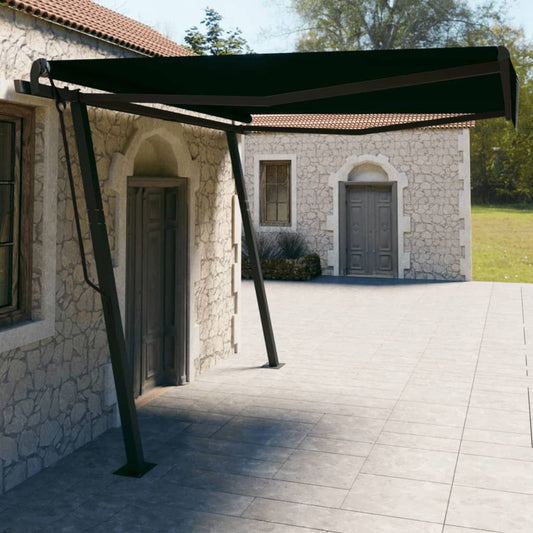 Berkfield Manual Retractable Awning with Posts 4x3 m Anthracite