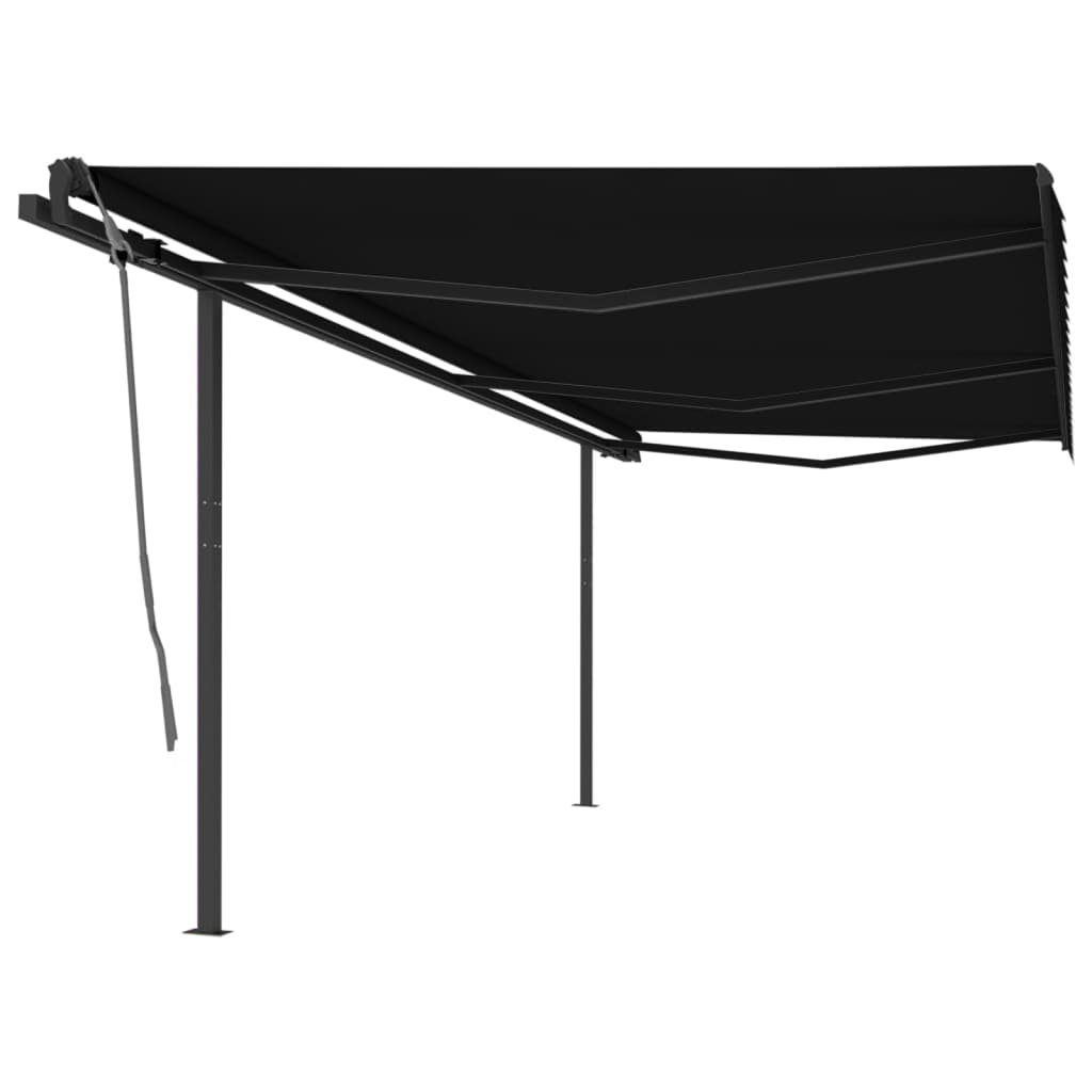 Berkfield Manual Retractable Awning with Posts 6x3 m Anthracite