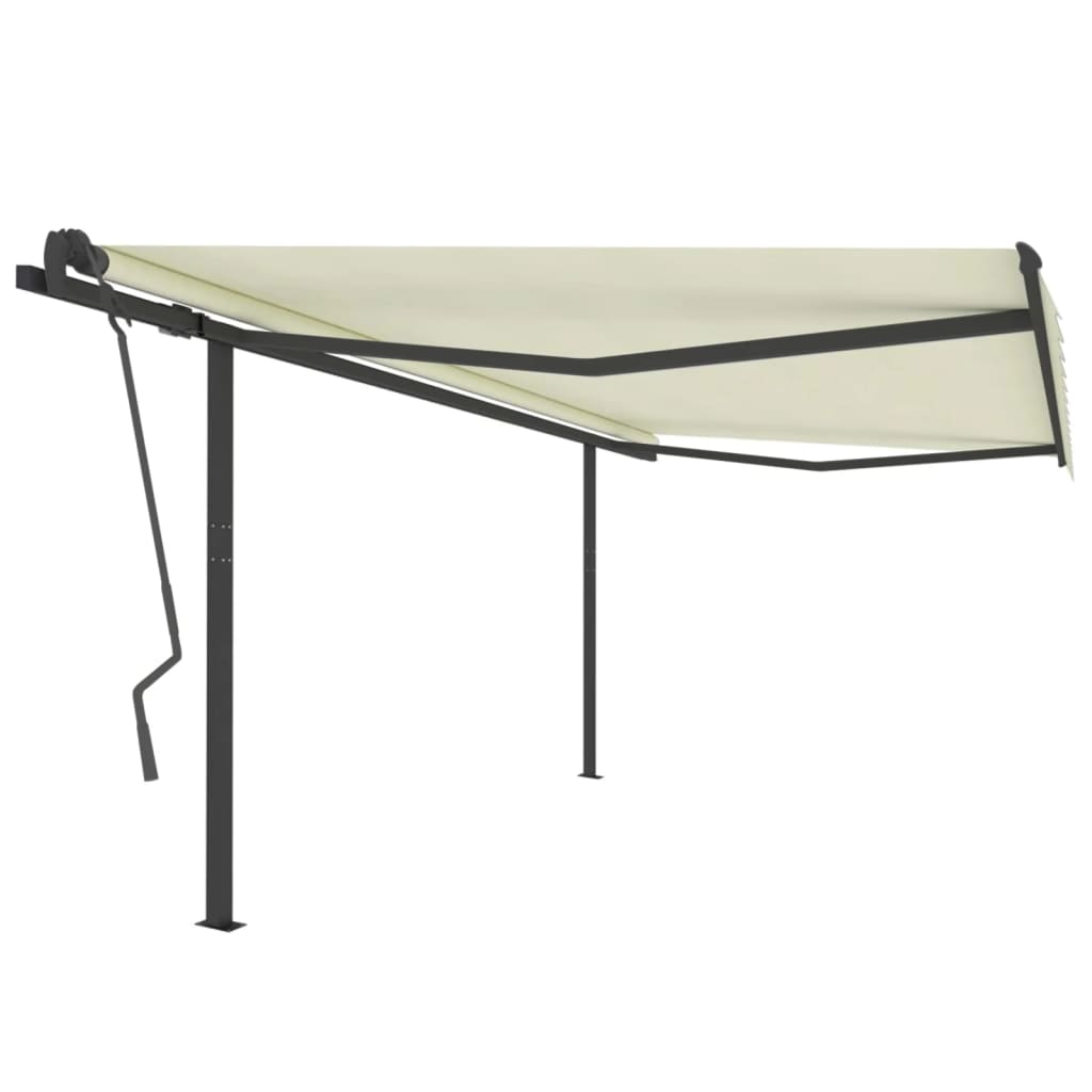 Berkfield Manual Retractable Awning with Posts 4x3.5 m Cream