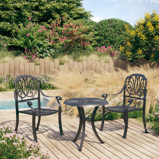 Berkfield 3 Piece Bistro Set Cast Aluminium Black