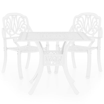 Berkfield 3 Piece Bistro Set Cast Aluminium White
