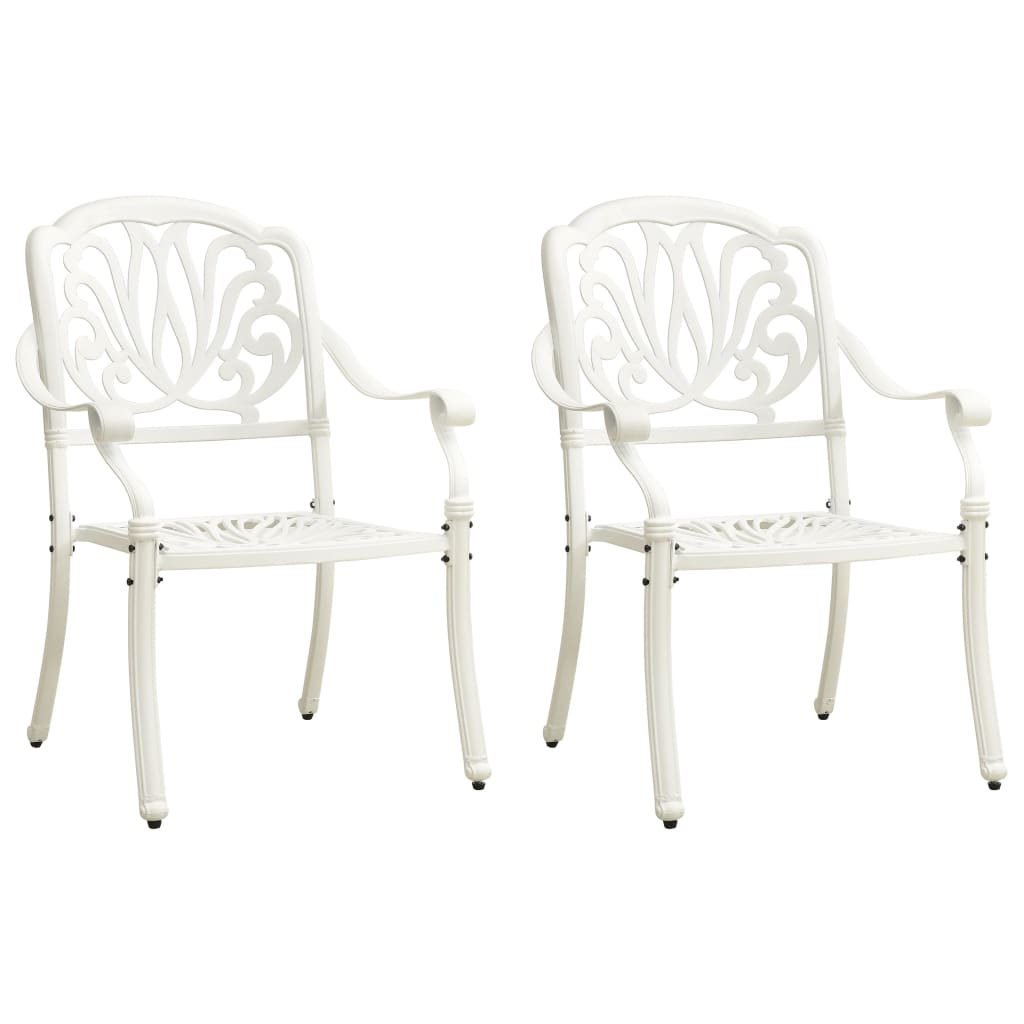Berkfield 3 Piece Bistro Set Cast Aluminium White