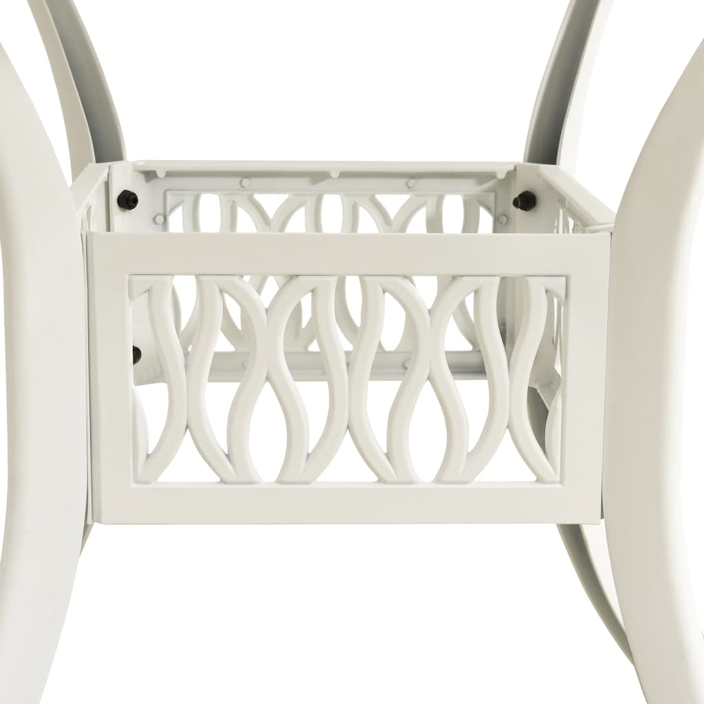 Berkfield 3 Piece Bistro Set Cast Aluminium White
