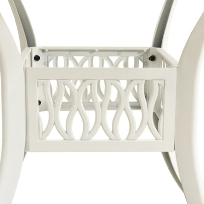 Berkfield 3 Piece Bistro Set Cast Aluminium White