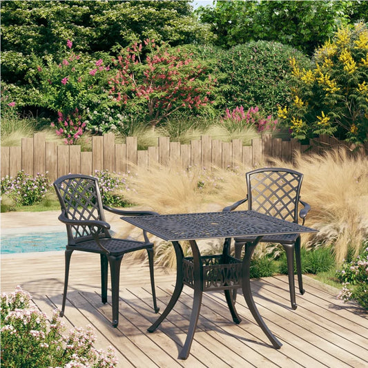 Berkfield 3 Piece Bistro Set Cast Aluminium Black