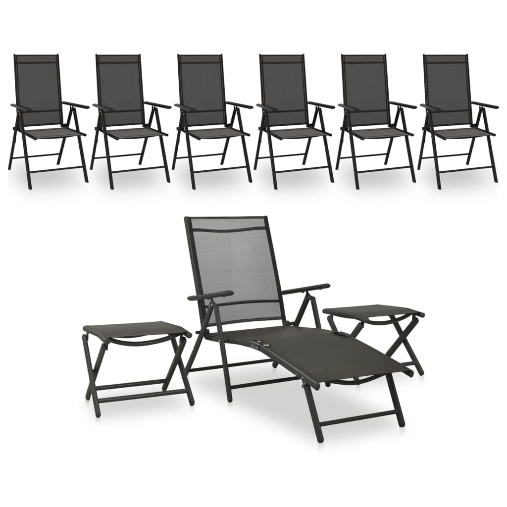 Berkfield 9 Piece Garden Lounge Set Black and Anthracite