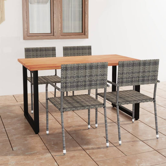 Berkfield 5 Piece Garden Dining Set Poly Rattan Anthracite