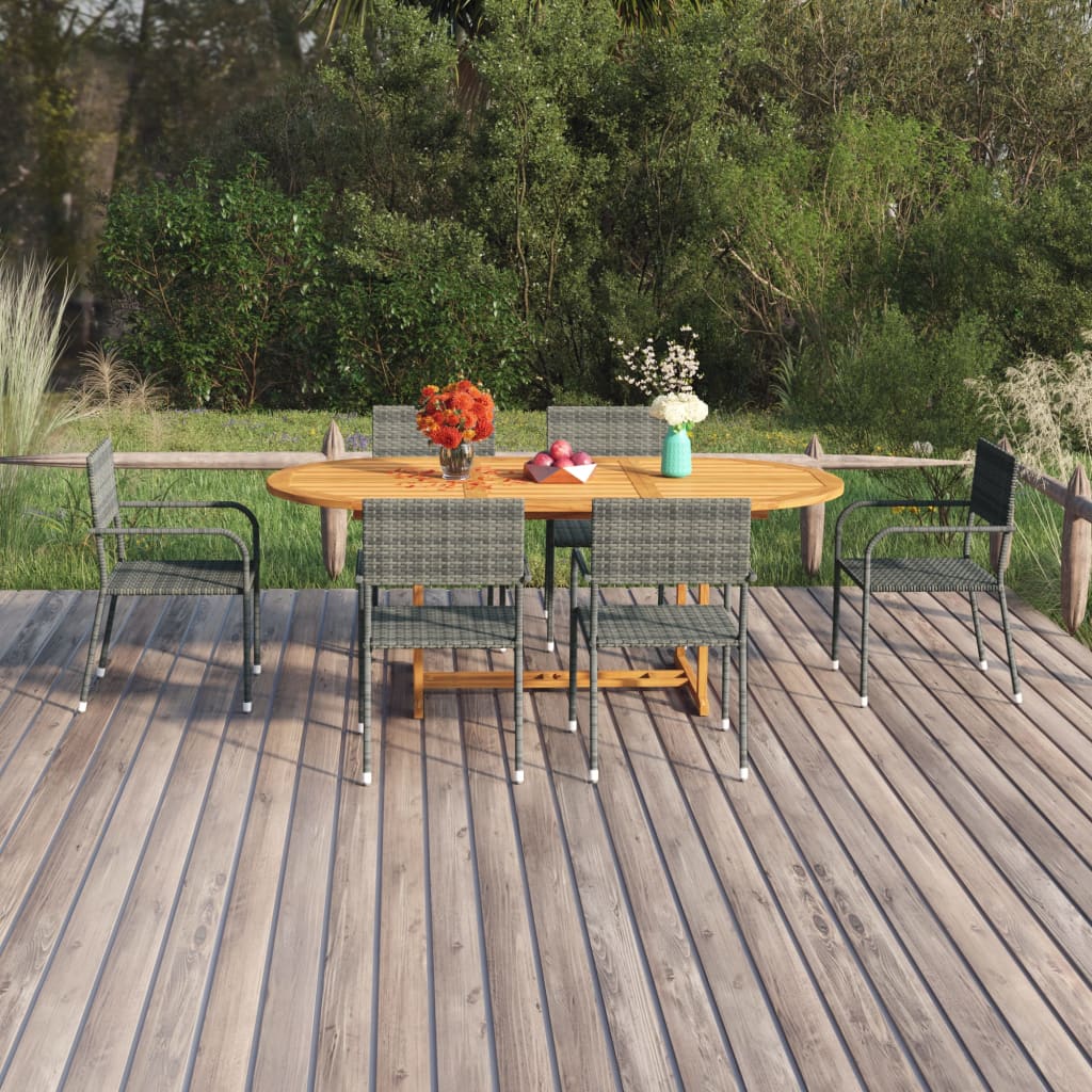 Berkfield 7 Piece Garden Dining Set Poly Rattan Anthracite