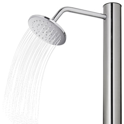 Berkfield Garden Shower with Brown Base 220 cm Stainless Steel