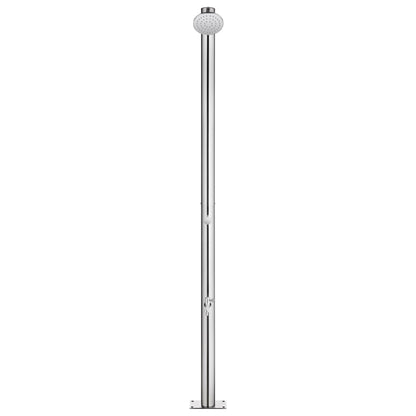 Berkfield Garden Shower with Brown Base 220 cm Stainless Steel