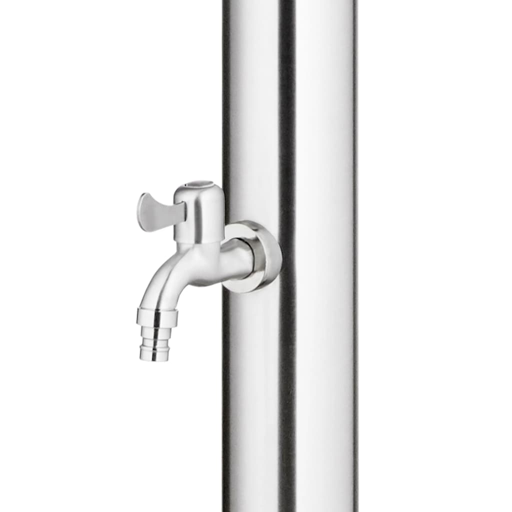 Berkfield Garden Shower with Brown Base 220 cm Stainless Steel