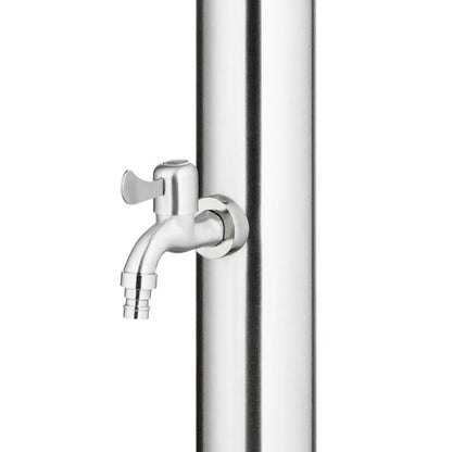Berkfield Garden Shower with Brown Base 220 cm Stainless Steel