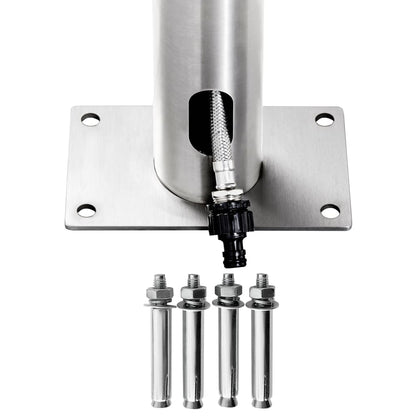 Berkfield Garden Shower with Brown Base 220 cm Stainless Steel