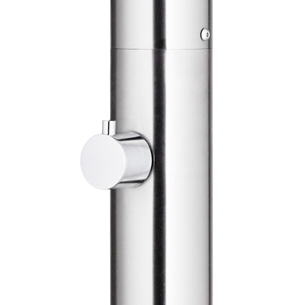 Berkfield Garden Shower with Brown Base 220 cm Stainless Steel