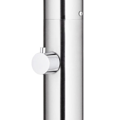Berkfield Garden Shower with Brown Base 220 cm Stainless Steel