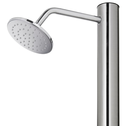 Berkfield Garden Shower with Brown Base 220 cm Stainless Steel