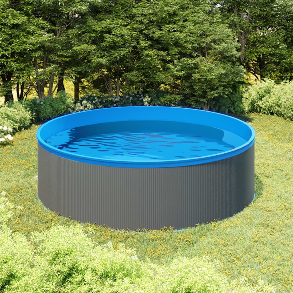 Berkfield Splasher Pool with Hanging Skimmer and Pump 350x90 cm Grey