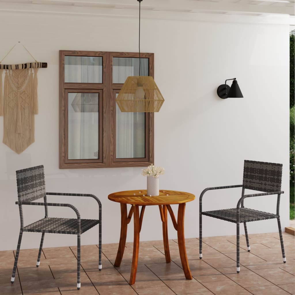Berkfield 3 Piece Garden Dining Set Grey