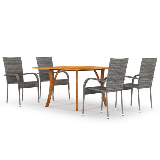 Berkfield 5 Piece Garden Dining Set Grey