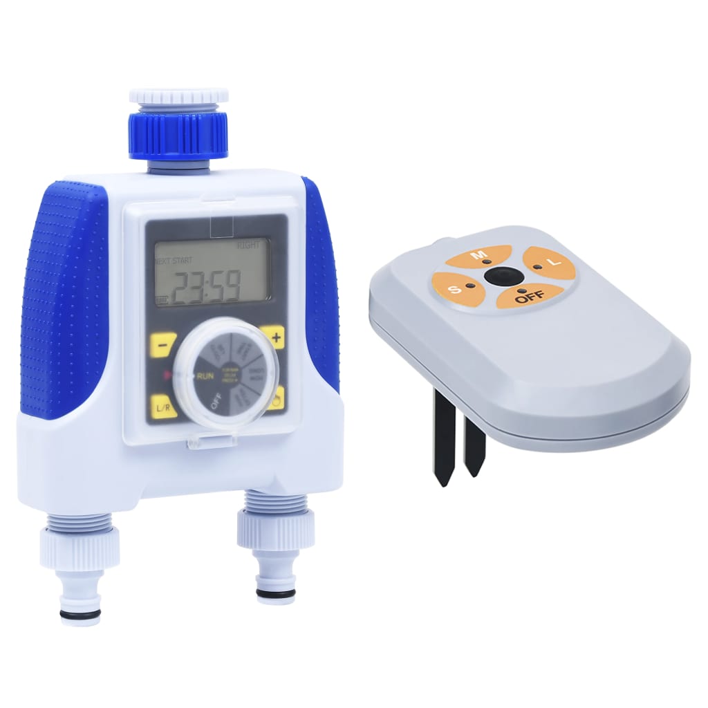 Berkfield Electronic Dual Outlet Water Timer with Moisture Sensor